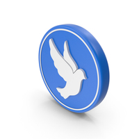 Blue & White Pigeon Round Symbol PNG & PSD Images