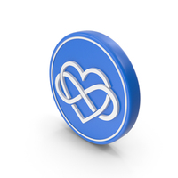 Blue & White Heart Infinity Round Symbol PNG & PSD Images