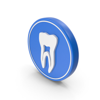 Blue & White Tooth Medical Round Symbol PNG & PSD Images
