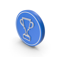 Dual Blue White Color Trophy Award Win Price Coin PNG & PSD Images