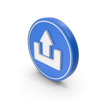 Blue & White Upload Round Symbol PNG & PSD Images