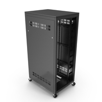 Black 33U Floor Standing Rack Cabinet PNG & PSD Images