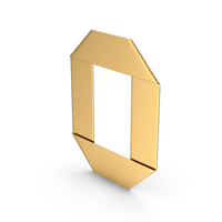 Gold Ribbon Number 0 PNG & PSD Images