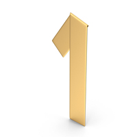 Gold Ribbon Number 1 PNG & PSD Images