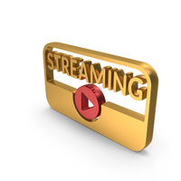 Gold Live Streaming Play Symbol PNG & PSD Images