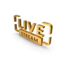 Gold Live Stream Frame Symbol PNG & PSD Images