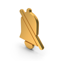Gold Notification Bell Silent Symbol PNG & PSD Images