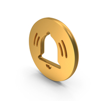 Gold Notification Bell Round Symbol PNG & PSD Images