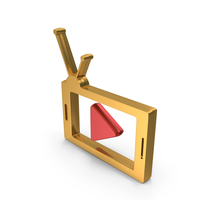 Gold TV Play Stream Symbol PNG & PSD Images