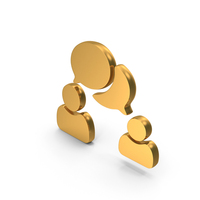 Gold Users Web Chat Bubble Symbol PNG & PSD Images