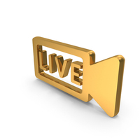 Gold Live Video Symbol PNG & PSD Images
