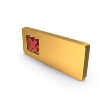 Gold Wrong Mark Counter Symbol PNG & PSD Images