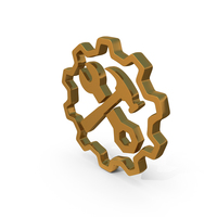 Gold Gear Settings Symbol PNG & PSD Images