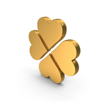 Gold 4 Hearts Circular Symbol PNG & PSD Images