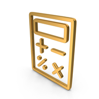 Gold Math Calculator Symbol PNG & PSD Images
