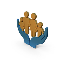 Gold & Blue Family Insurance Symbol PNG & PSD Images