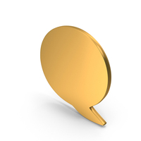Gold Chat Bubble Messenger Symbol PNG & PSD Images