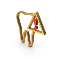 Gold Dental Care Warning Symbol PNG & PSD Images