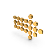 Gold Dotted Directional Arrow Symbol PNG & PSD Images