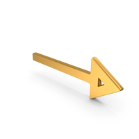 Gold Directional Arrow Symbol PNG & PSD Images