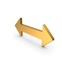 Gold Directional Arrow Symbol PNG & PSD Images