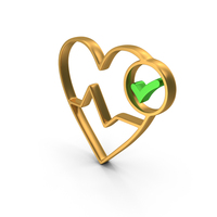 Gold Good Heart Care Symbol PNG & PSD Images