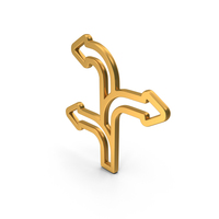 Gold Multi Directional Arrows Symbol PNG & PSD Images
