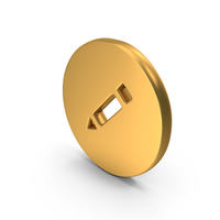 Gold Note Round Symbol PNG & PSD Images