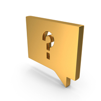 Gold Question Mark In Speech Bubble Chat Symbol PNG & PSD Images