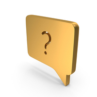Gold Question Mark In Speech Bubble Square Symbol PNG & PSD Images