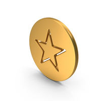 Gold Round Star Symbol PNG & PSD Images
