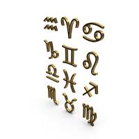 Astrological Signs Golden PNG & PSD Images