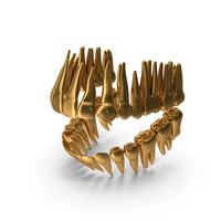 Golden Teeth Permanent Dentition PNG & PSD Images
