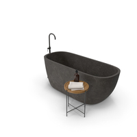Bathtub with Standing Mixer Faucet PNG & PSD Images