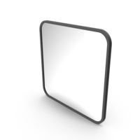 Black Rounded Corner Square Mirror PNG & PSD Images