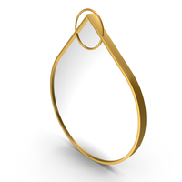 Gold Teardrop Mirror PNG & PSD Images