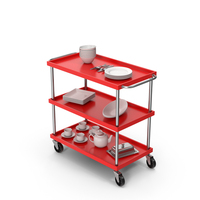 Red Service Trolley PNG & PSD Images