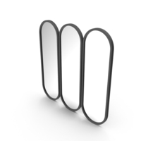 Black Vertical Triple Mirror PNG & PSD Images
