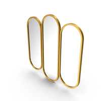Gold Vertical Triple Mirror PNG & PSD Images