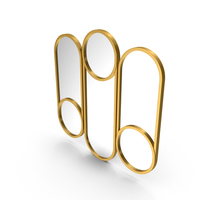 Gold Vertical Triple Mirror PNG & PSD Images