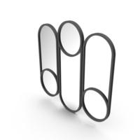 Black Vertical Triple Mirror PNG & PSD Images