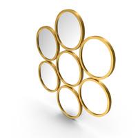 Gold Floral Mirror PNG & PSD Images