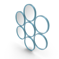 Blue Floral Mirror PNG & PSD Images