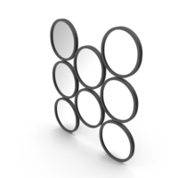 Black Round Mirrors PNG & PSD Images
