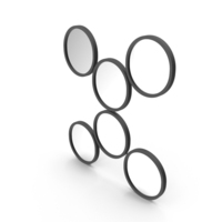 Black Circular Mirrors PNG & PSD Images
