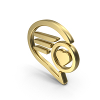 Gold Love Message With Heart Symbol PNG & PSD Images