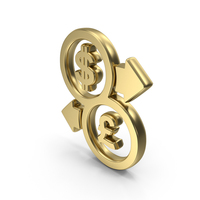 Gold Money Exchange Business Dollar To Pound Symbol PNG & PSD Images