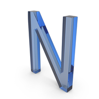 Blue Glass Letter N PNG & PSD Images