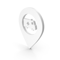 White Hospital Ambulance Map Location Icon PNG & PSD Images