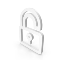 Out Line Lock Icon White PNG & PSD Images